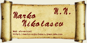 Marko Nikolašev vizit kartica
